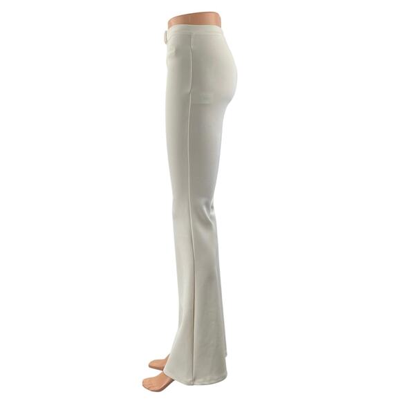 NEW Zara Women's White High Rise Flare Bootcut Bell Bottom Trousers Pants Size S - Picture 2 of 7